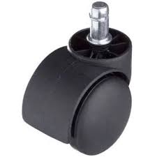 Heavy Duty Pin Type Nylon Office Chair Wheels - Set of 5 Black Casters